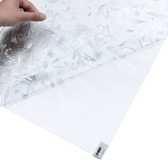 vidaXL Sticker Display Decorative Sandblasting 90cm x 5m Transparent Floral Design 155849 1pcs