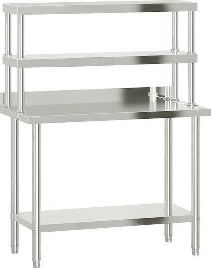 vidaXL Steel Workbench L110xD55xH150cm