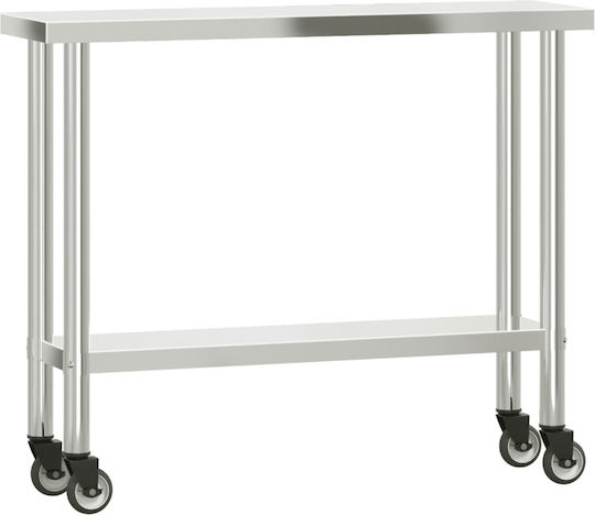 vidaXL Steel Workbench L110xD30xH120cm