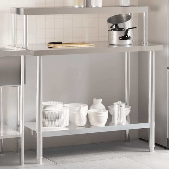 vidaXL Kommerzielle Stahlwerkbank M110xB55xHöhe120cm