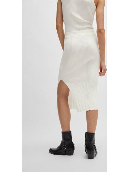 Sareplie High-waisted Midi Skirt White