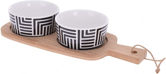 Excellent Houseware Bol de Servire Rotund din Bambus cu Diametru 25buc
