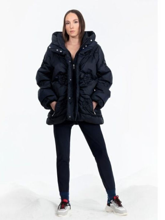 Poivre Blanc Women's Short Puffer Jacket for Winter Black