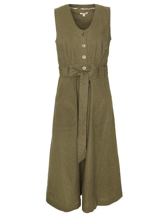 Barbour Summer Midi Dress Khaki