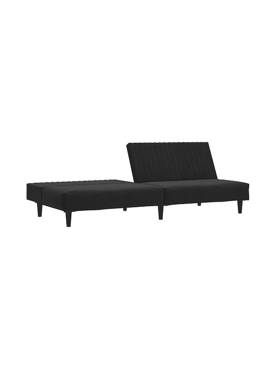 Dreisitzer Sofa Bett Samt Schwarzes 200x100x69cm