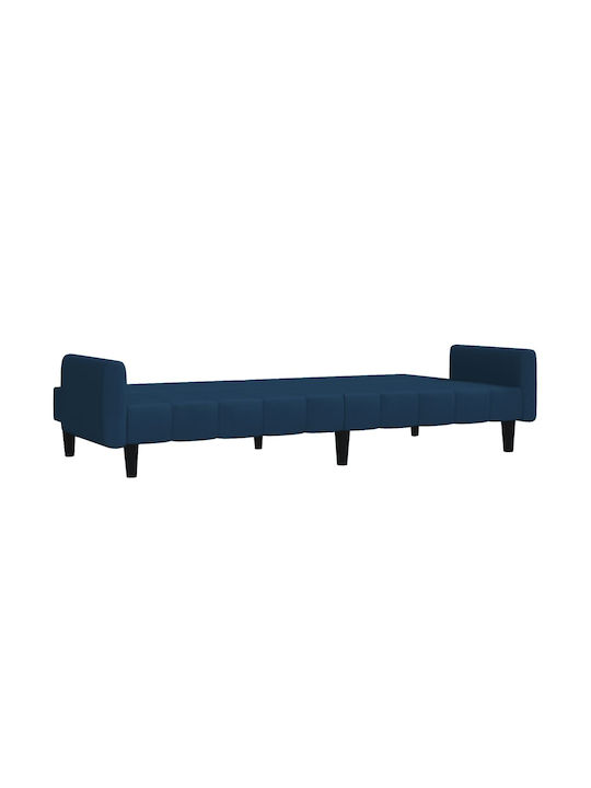 Two-Seater Couch Bed Velvet Blue 220x100x69 cm