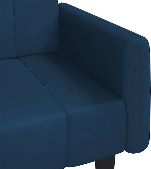 Two-Seater Couch Bed Velvet Blue 220x100x69 cm