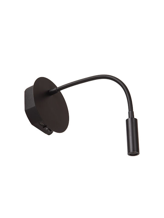 Lucide Lightning Μονό LED Θερμό Λευκό Σποτ σε Μαύρο Χρώμα