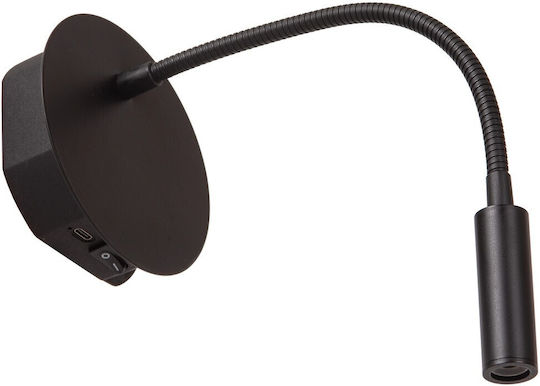 Lucide Lightning Single LED Warm White Spot in Black Color