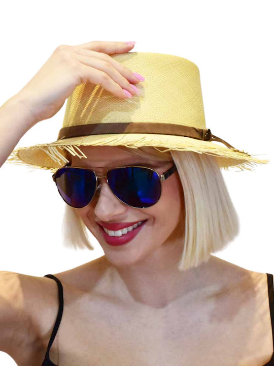 Hatpoint Wicker Women's Panama Hat Beige