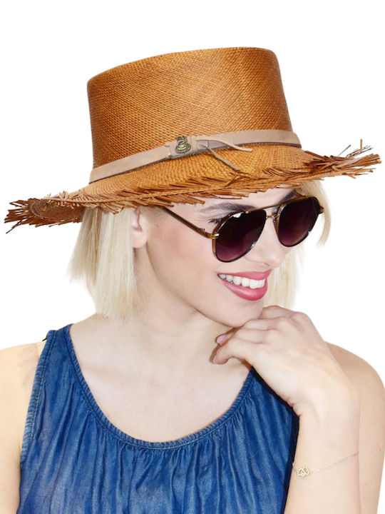 Hatpoint Wicker Women's Panama Hat Brown