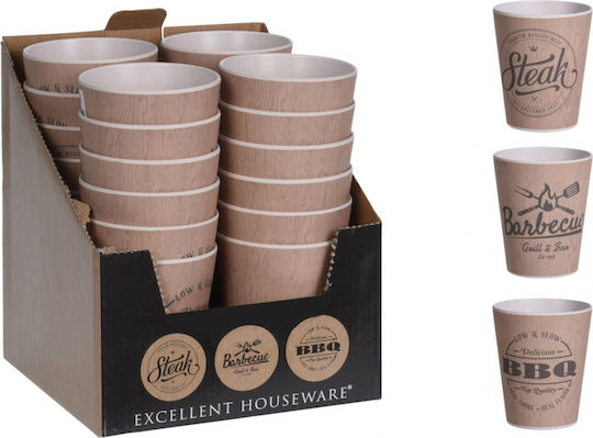 Excellent Houseware Set Gläser Kaffee/Freddo aus Plastik in Braun Farbe 3Stück