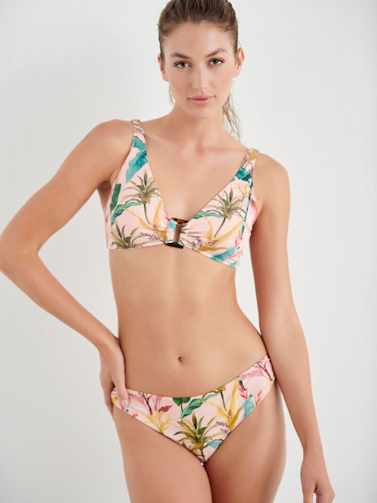 Sutien de bikini Triangle Triangle Bikini Bra In Cup D Banana Leaves Blu4u 23366030d - Roz - Roz, 4