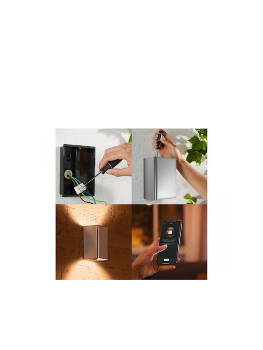 Philips Resonate Επιτοίχιο Εξωτερικό Φαναράκι LED IP44 8W με Ψυχρό Λευκό Φως 9.3x8x18εκ.