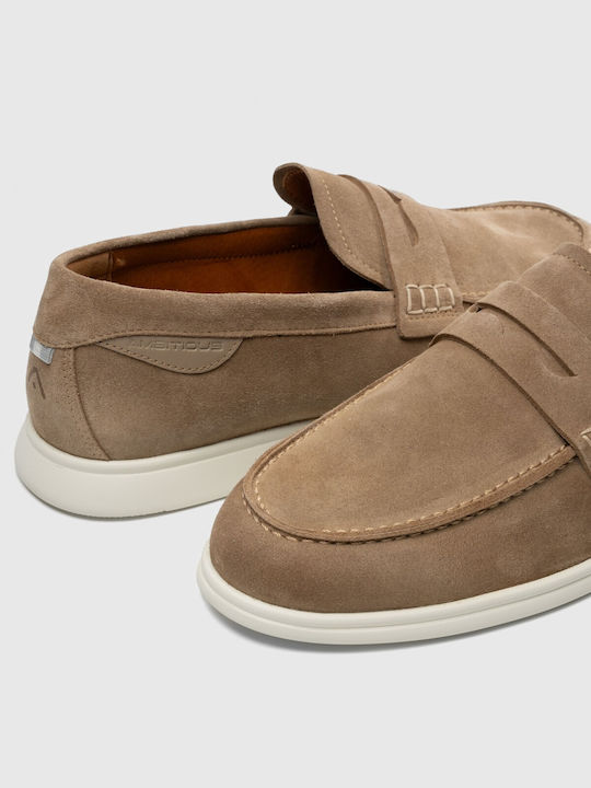 Leder Herren Mokassins in Beige Farbe