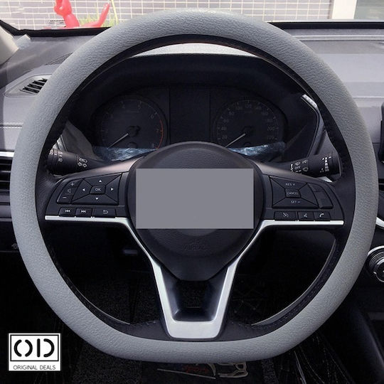 Husă Volan Auto cu Diametru 33-40cm Silicon Gri