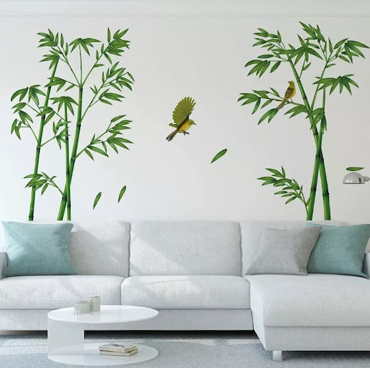 Dekorative Sticker für Möbel und Wand, Bambus Pflanzen und Vögel Colibry, 295 X 165 Cm, Original Deals