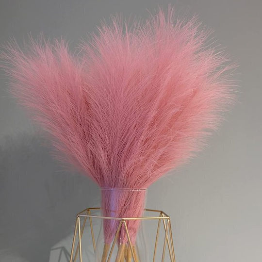 Διακοσμητικό Φτερό Pampas grass Ροζ 43.5cm 3τμχ