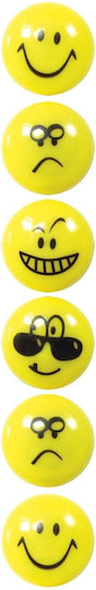 Board Magnets 29mm 6pcs Smiley Smiley Faces Yellow Fun&joy