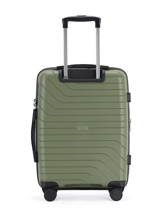 Lavor Cabin Hard Green Travel Suitcase with 4 Wheels Height 55cm