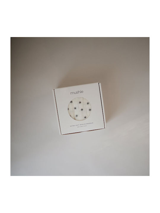 Mushie Πάνα Αγκαλιάς από Μουσελίνα Μαύρο 120x120εκ.