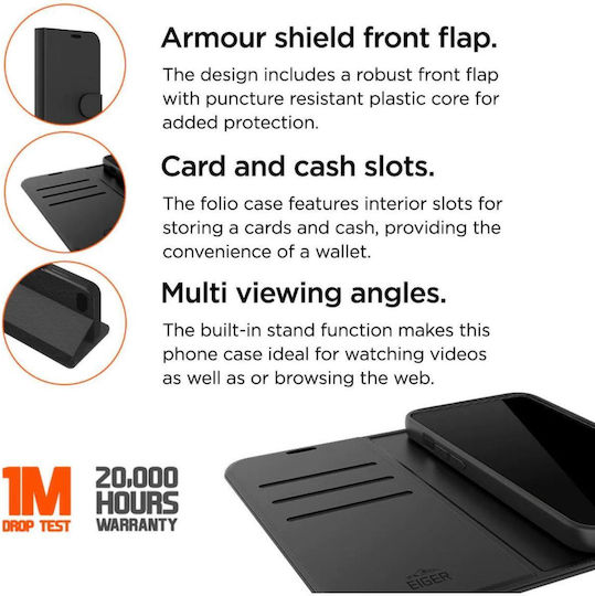 Eiger North Back Cover Plastic Negru (Galaxy S24)
