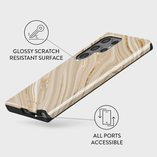 Burga Dual Layer Full Glam Umschlag Rückseite Kunststoff 2mm Beige (Galaxy S24 Ultra)