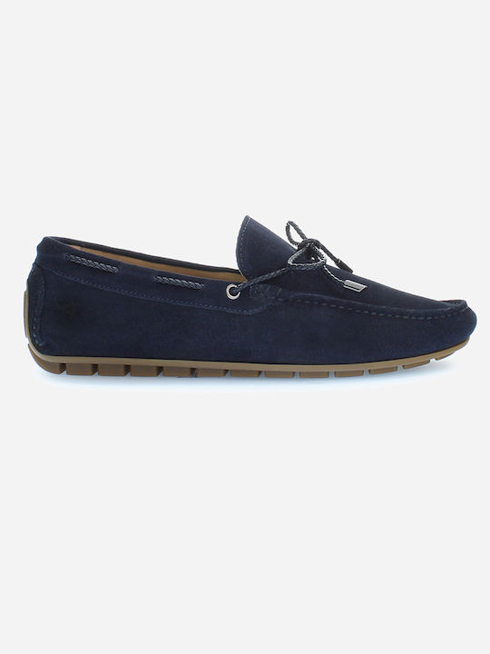 La Martina Men's Leather Moccasins Blue