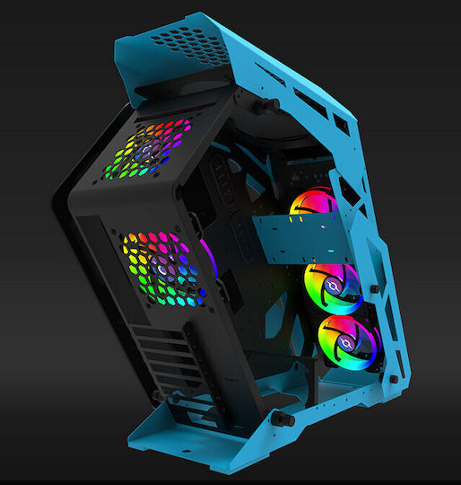 Aqirys Procyon Gaming Midi Tower Κουτί Υπολογιστή με Πλαϊνό Παράθυρο και RGB Φωτισμό Μπλε
