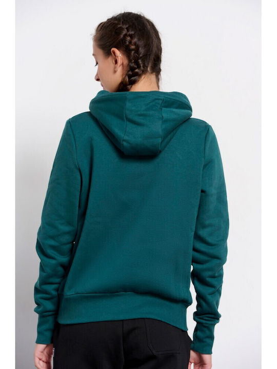 Long Women's Sweatshirt Hooded Blue