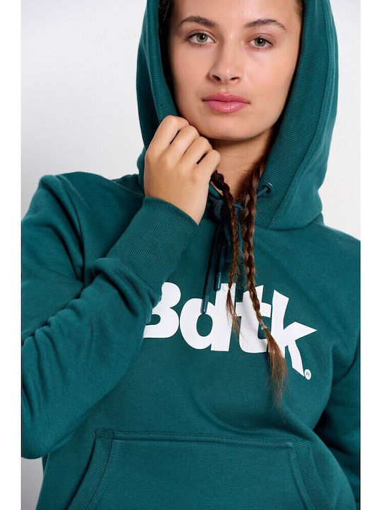 Long Women's Sweatshirt Hooded Blue