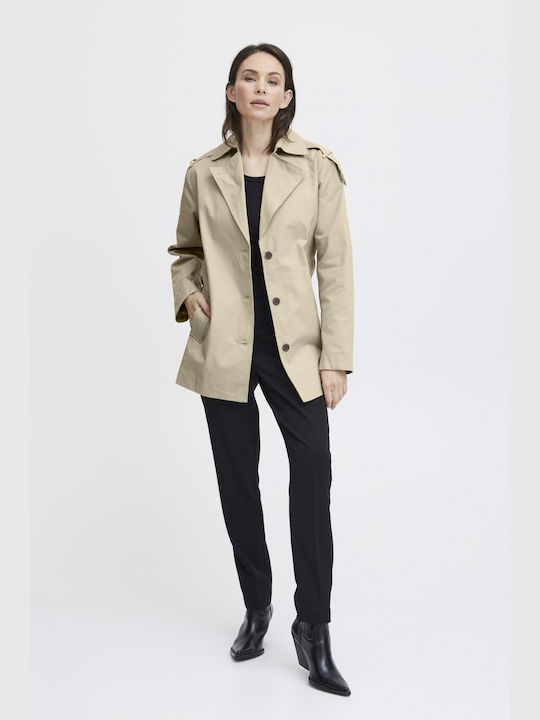 Fransa Women's Short Half Coat beige