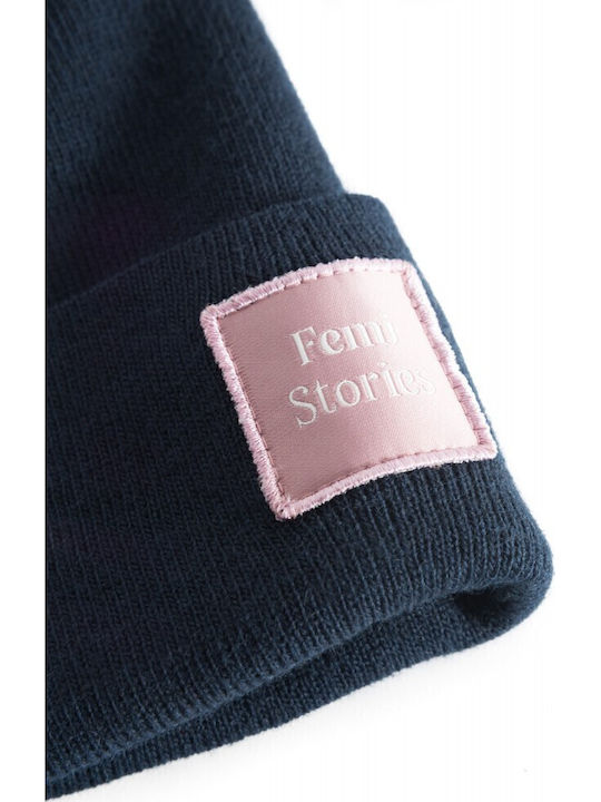 Beanie Unisex Σκούφος Πλεκτός σε Navy Μπλε χρώμα