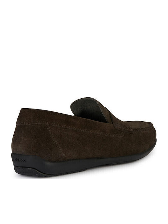 U Ascanio C Men's Leather Moccasins Brown