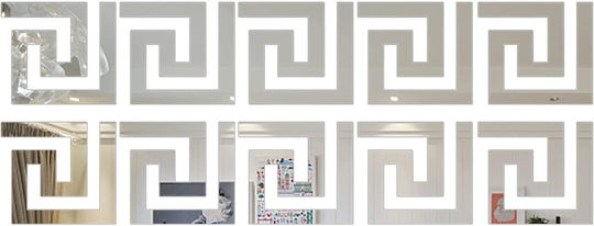 Self-adhesive Mirror For Interior Decor And Design, Versace Model, Premium Acrylic Pvc, Set Of 10 Pieces, 10 X 10 X 0.1 Cm, Original Deals