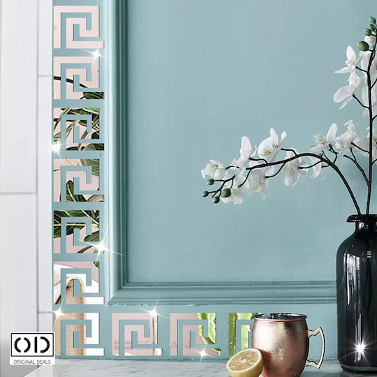 Self-adhesive Mirror For Interior Decor And Design, Versace Model, Premium Acrylic Pvc, Set Of 10 Pieces, 5 X 5 X 0.1 Cm, Original Deals