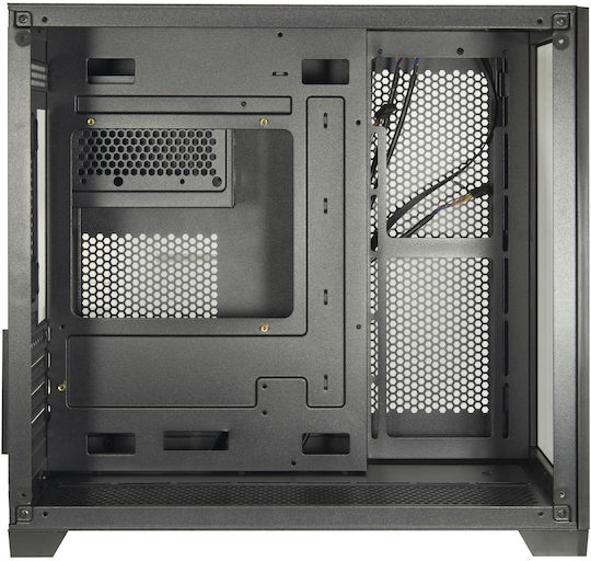 Inter-Tech C-501 Aspect Gaming Mini-Turm Computergehäuse mit Seitenfenster Schwarz