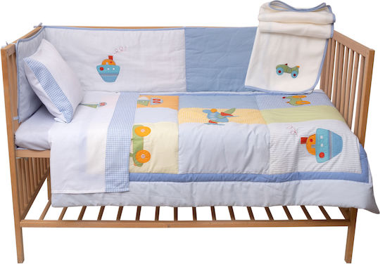 Viopros Baby Crib Bedding Set 6pcs Ciel
