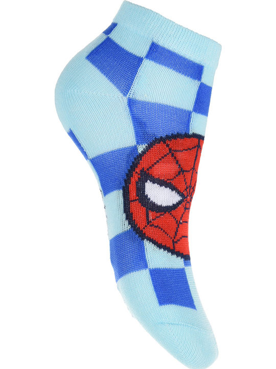 Set de 3 perechi de șosete scurte "Spider-Man" albastru deschis (albastru deschis)