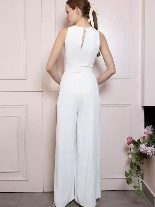 Women's Sleeveless One-piece Suit White