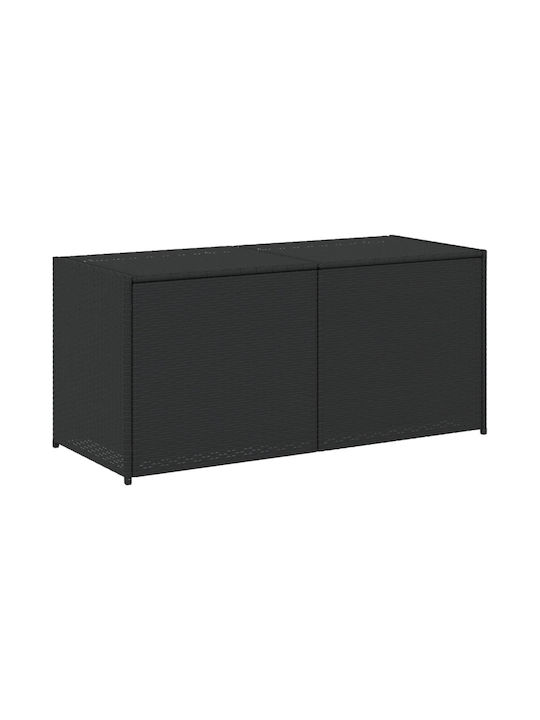 vidaXL Cutie de depozitare pentru exterior Rattan 283lt Negru L120xW50xH56buc