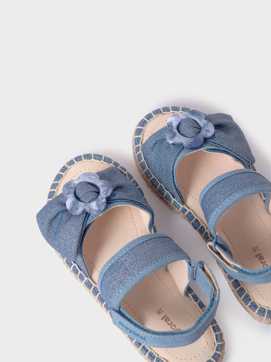 Mayoral Jute Flower Denim Sandals 24-47552-015 47552 Girl