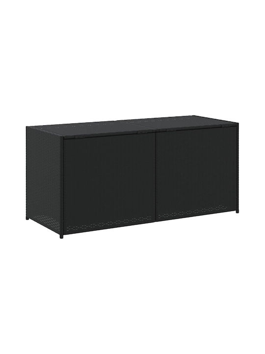 vidaXL Μπαούλο Αποθήκευσης Εξωτερικού Χώρου Rattan 283lt Μαύρο Μ120xΠ50xΥ56εκ.