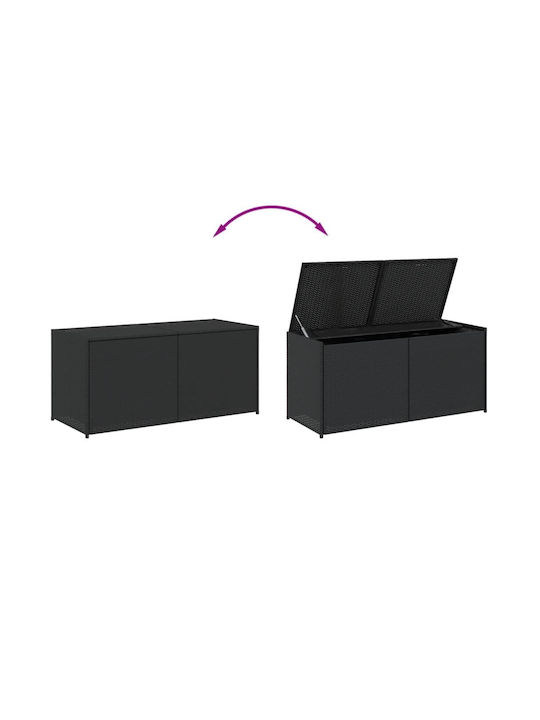 vidaXL Μπαούλο Αποθήκευσης Εξωτερικού Χώρου Rattan 283lt Μαύρο Μ120xΠ50xΥ56εκ.