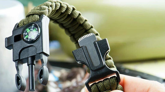 Albainox Paracord Βραχιόλι Επιβίωσης με Σχοινί, Σπινθηριστή & Σφυρίχτρα