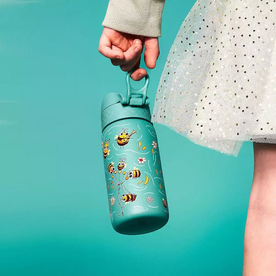 Ion8 Kids Water Bottle Thermos Stainless Steel with Straw Non Spill Green 320ml