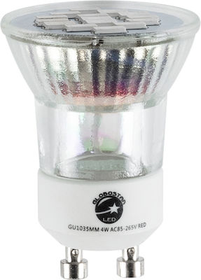 GloboStar Λάμπα LED για Ντουί GU10 και Σχήμα MR11 Κόκκινο 300lm Dimmable