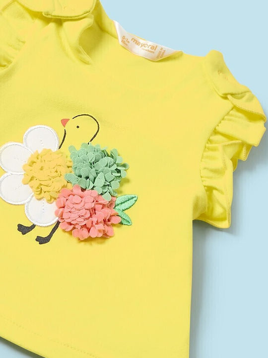 Kids' Set with Leggings Summer 3pcs Yellow
