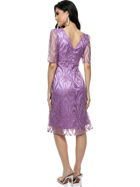 Summer Midi Dress for Wedding / Baptism Purple