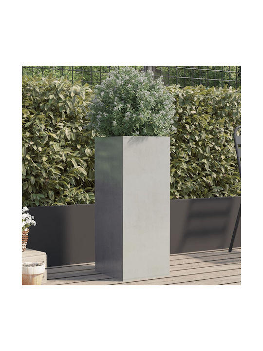 vidaXL Ασημί Ζαρντινιέρα Μεταλλική Ασημι 32x75x27.5εκ.